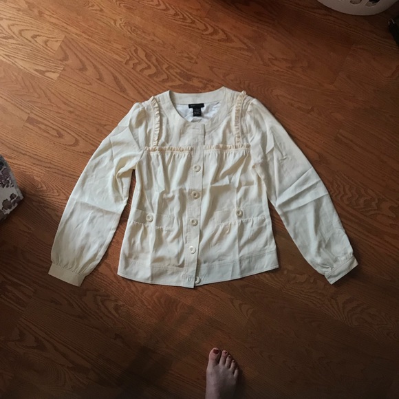 BCBG Classical Cream Button Up - Picture 1 of 4